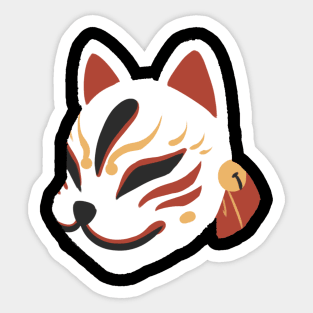 Fox Mask White Sticker